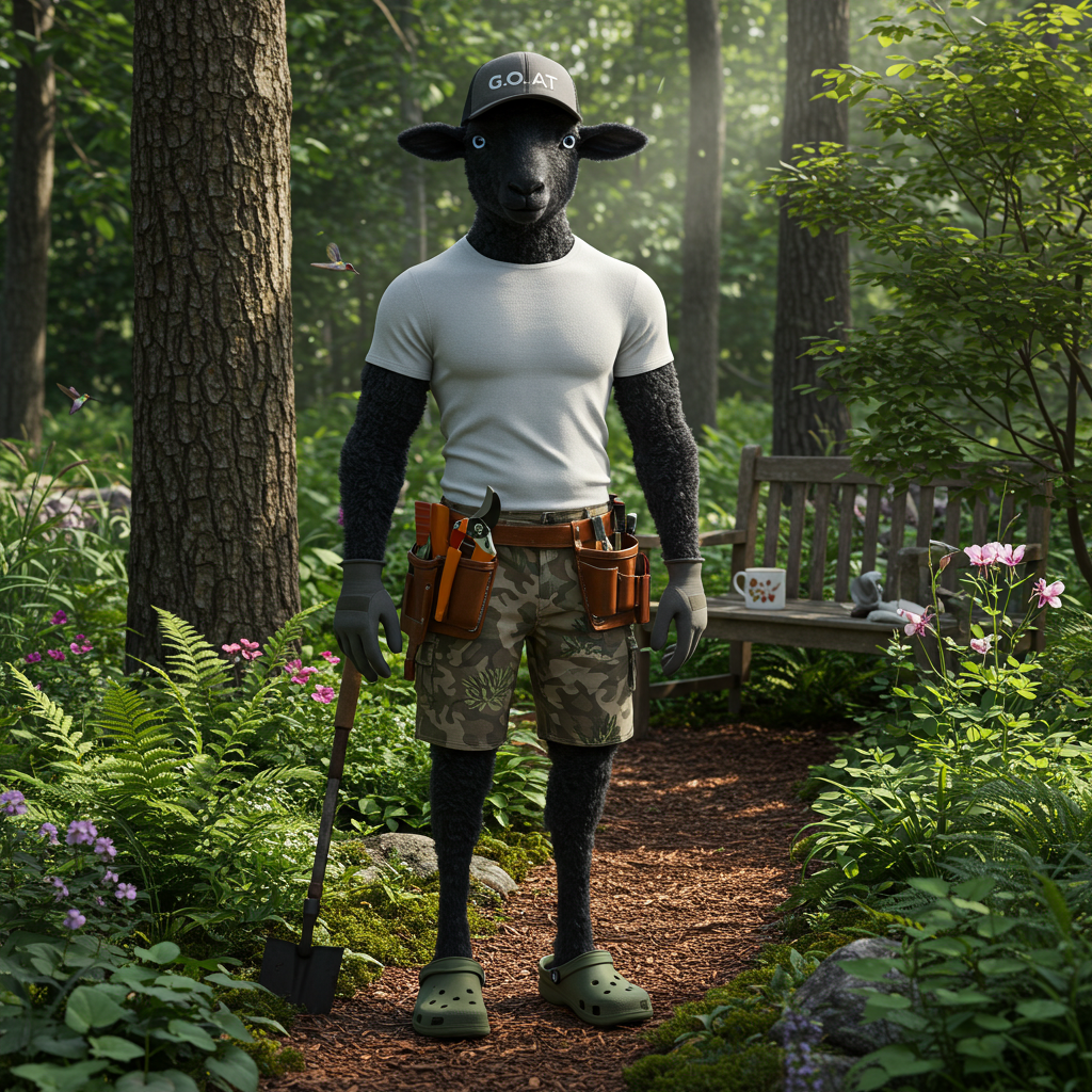 Mouton Noir in a shade garden