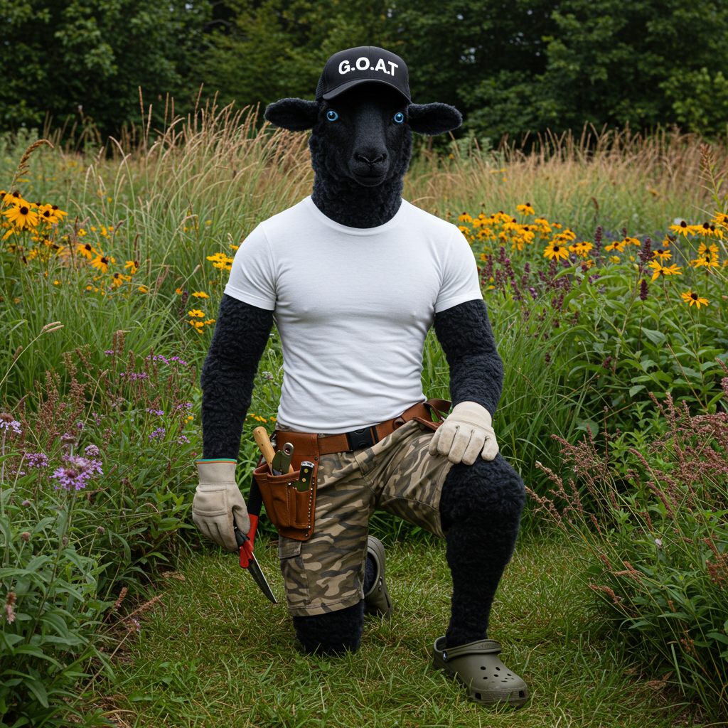 Mouton Noir in Piet Oudolf inspired garden
